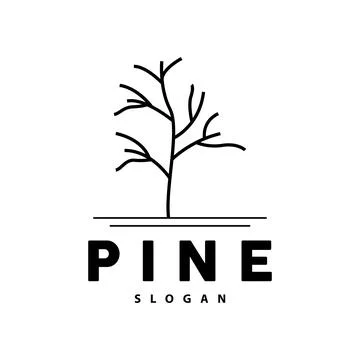 Pine Tree Logo, Luxurious Elegant Simple Design, Fir Tree Vector Abstract, .. Illustrazione stock
