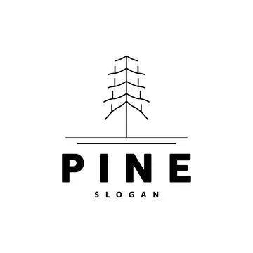 Pine Tree Logo, Luxurious Elegant Simple Design, Fir Tree Vector Abstract, .. イラスト素材