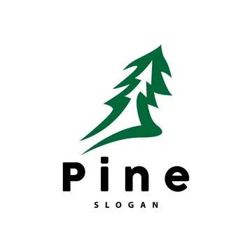 Pine Tree Logo, Luxurious Elegant Simple Design, Fir Tree Vector Abstract, .. Stock Illustration