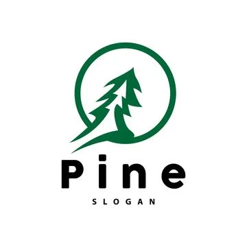 Pine Tree Logo, Luxurious Elegant Simple Design, Fir Tree Vector Abstract, .. Stock Illustration