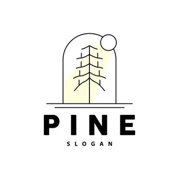 Pine Tree Logo, Luxurious Elegant Simple Design, Fir Tree Vector Abstract, .. Illustrazione stock