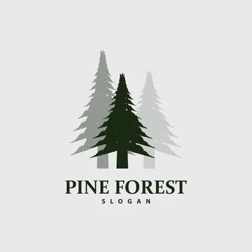 Pine Tree Logo, Luxurious Elegant Simple Design, Fir Tree Vector Abstract, .. Illustrazione stock