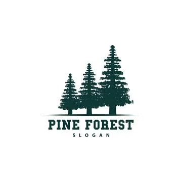 Pine Tree Logo, Luxurious Elegant Simple Design, Fir Tree Vector Abstract, .. Illustrazione stock