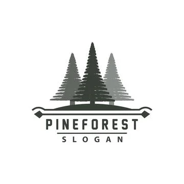 Pine Tree Logo, Luxurious Elegant Simple Design, Fir Tree Vector Abstract, .. Illustrazione stock