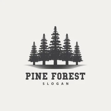 Pine Tree Logo, Luxurious Elegant Simple Design, Fir Tree Vector Abstract, .. Illustrazione stock