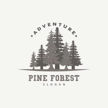 Pine Tree Logo, Luxurious Elegant Simple Design, Fir Tree Vector Abstract, .. Stock Illustration