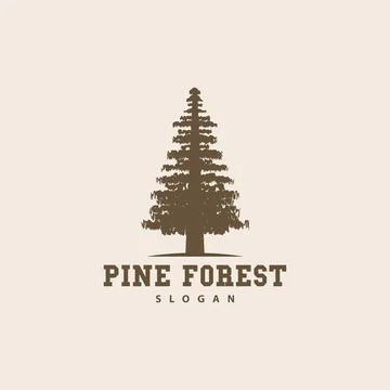 Pine Tree Logo, Luxurious Elegant Simple Design, Fir Tree Vector Abstract, .. 스톡 일러스트