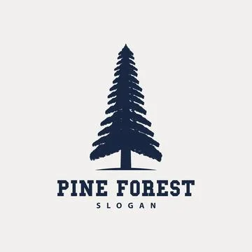 Pine Tree Logo, Luxurious Elegant Simple Design, Fir Tree Vector Abstract, .. Stock Illustration