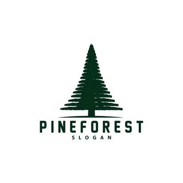Pine Tree Logo, Luxurious Elegant Simple Design, Fir Tree Vector Abstract, .. Stock Illustration