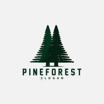 Pine Tree Logo, Luxurious Elegant Simple Design, Fir Tree Vector Abstract, .. Stock Illustration