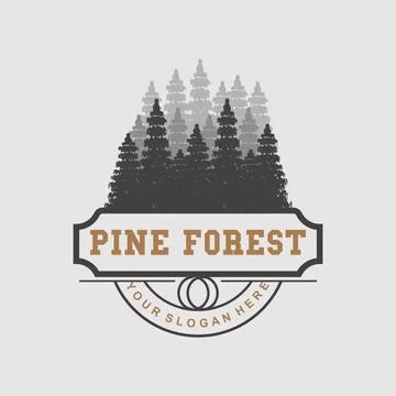 Pine Tree Logo, Luxurious Elegant Simple Design, Fir Tree Vector Abstract, .. Illustrazione stock