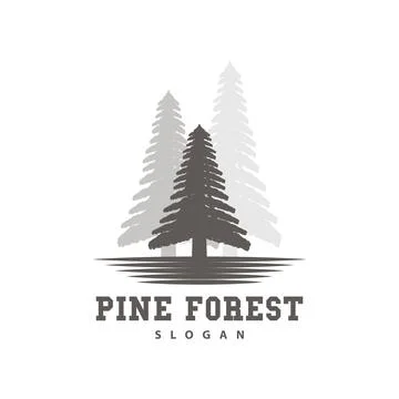 Pine Tree Logo, Luxurious Elegant Simple Design, Fir Tree Vector Abstract, .. Stock Illustration