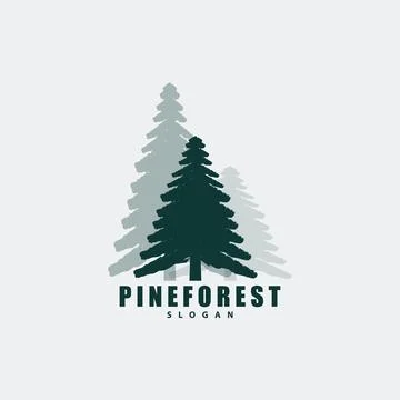 Pine Tree Logo, Luxurious Elegant Simple Design, Fir Tree Vector Abstract, .. 스톡 일러스트