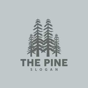 Pine Tree Logo, Luxurious Elegant Simple Design, Fir Tree Vector Abstract, .. 스톡 일러스트