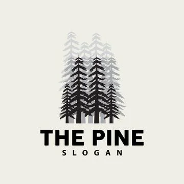 Pine Tree Logo, Luxurious Elegant Simple Design, Fir Tree Vector Abstract, .. Stock Illustration