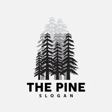 Pine Tree Logo, Luxurious Elegant Simple Design, Fir Tree Vector Abstract, .. イラスト素材