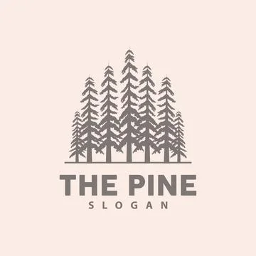 Pine Tree Logo, Luxurious Elegant Simple Design, Fir Tree Vector Abstract, .. Stock Illustration