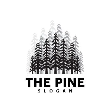 Pine Tree Logo, Luxurious Elegant Simple Design, Fir Tree Vector Abstract, .. Stock Illustration