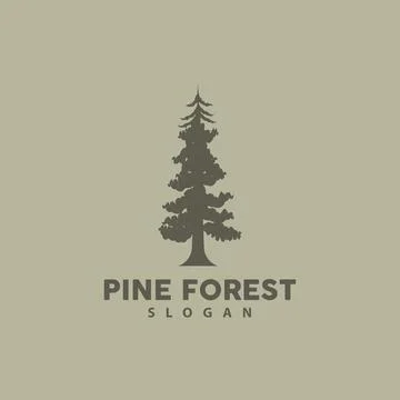 Pine Tree Logo, Luxurious Elegant Simple Design, Fir Tree Vector Abstract, .. Stock Illustration