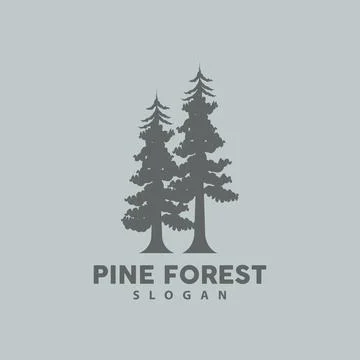 Pine Tree Logo, Luxurious Elegant Simple Design, Fir Tree Vector Abstract, .. Stock Illustration