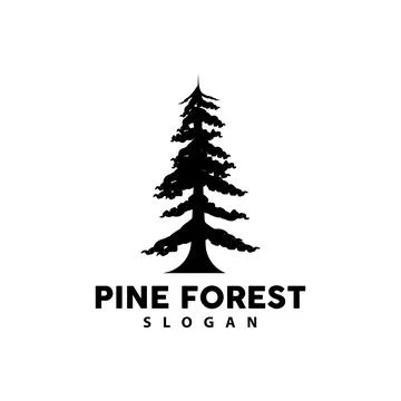 Pine Tree Logo, Luxurious Elegant Simple Design, Fir Tree Vector Abstract, .. Stock Illustration