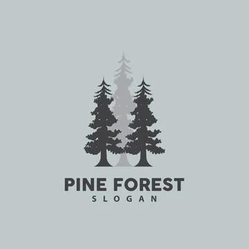 Pine Tree Logo, Luxurious Elegant Simple Design, Fir Tree Vector Abstract, .. Stock Illustration