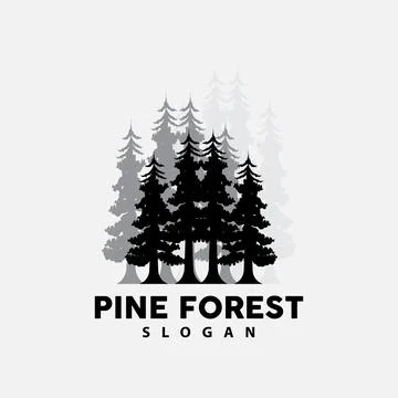 Pine Tree Logo, Luxurious Elegant Simple Design, Fir Tree Vector Abstract, .. Stock Illustration