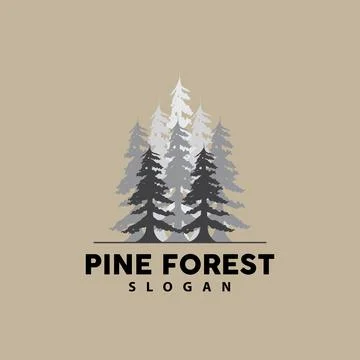 Pine Tree Logo, Luxurious Elegant Simple Design, Fir Tree Vector Abstract, .. Stock Illustration