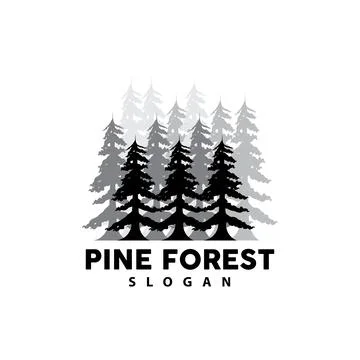 Pine Tree Logo, Luxurious Elegant Simple Design, Fir Tree Vector Abstract, .. Illustrazione stock