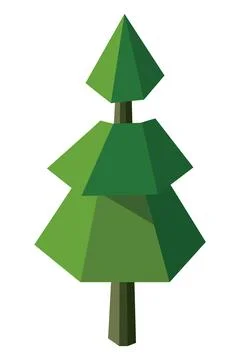 Pine tree lowpoly Stock Illustration