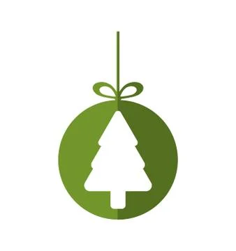 Pine tree merry christmas celebration icon. Vector graphic Illustrazione stock
