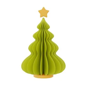 Pine tree, ornaments for Christmas isolated on white background. Merry Christ Stock Illustration