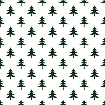 Pine tree pattern design with Christmas trees 库存插图