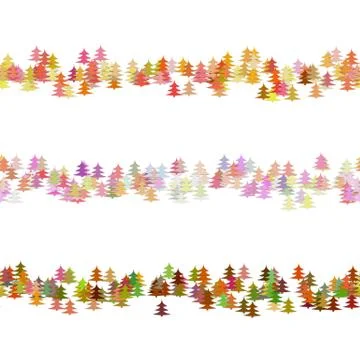 Pine tree pattern paragraph rule line design set - vector graphic elements Illustrazione stock