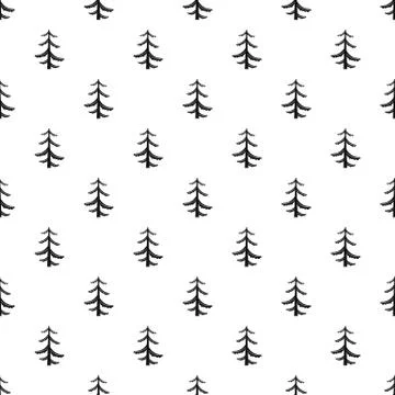 Pine tree pattern, simple style Stock Illustration