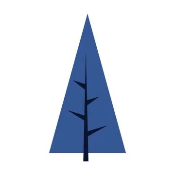 Pine tree plant on white background Stock Illustration