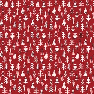Pine tree seamless pattern. New Year and Christmas background, vector Illustr Stock Illustration