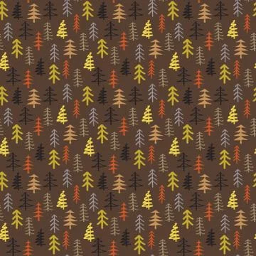 Pine tree seamless pattern. New Year and Christmas background, vector Illustr Stock Illustration