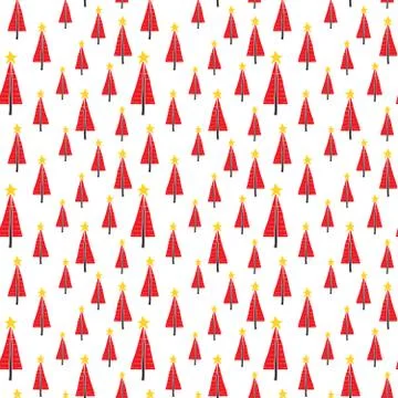 Pine tree seamless pattern. New Year and Christmas background, vector Illustr Stock Illustration