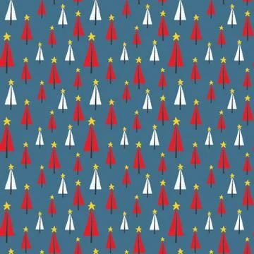 Pine tree seamless pattern. New Year and Christmas background, vector Illustr Stock Illustration