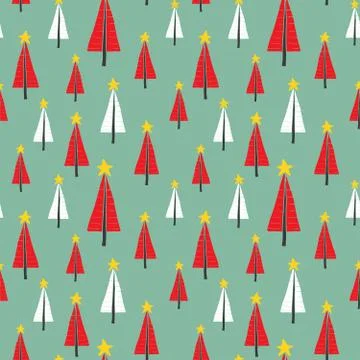 Pine tree seamless pattern. New Year and Christmas background, vector Illustr 库存插图