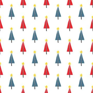 Pine tree seamless pattern. New Year and Christmas background, vector Illustr 库存插图