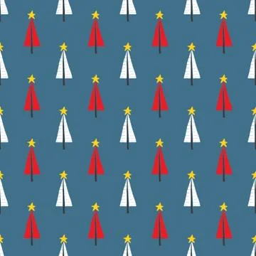 Pine tree seamless pattern. New Year and Christmas background, vector Illustr 库存插图