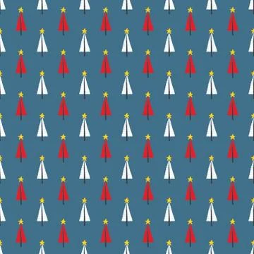 Pine tree seamless pattern. New Year and Christmas background, vector Illustr Stock Illustration