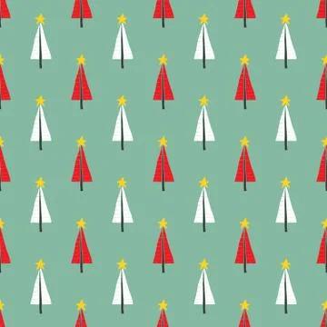 Pine tree seamless pattern. New Year and Christmas background, vector Illustr 库存插图