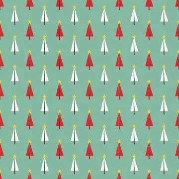 Pine tree seamless pattern. New Year and Christmas background, vector Illustr Stock Illustration