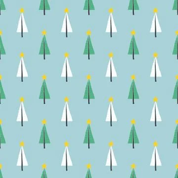 Pine tree seamless pattern. New Year and Christmas background, vector Illustr Stock Illustration