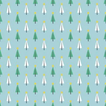 Pine tree seamless pattern. New Year and Christmas background, vector Illustr Stock Illustration