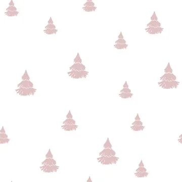Pine tree seamless pattern vector holiday illustration. Xmas abstract trees Stock Illustration