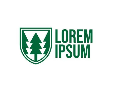 Pine Tree Shield Logo Illustrazione stock